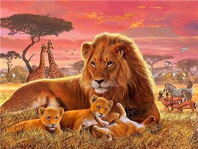 

Lion With Cubs – Paint By Numbers - 40*50CM, 501 Original