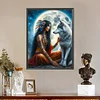 Diamond Painting-DIY Full Round Drill Girl Wolf(40*50CM)