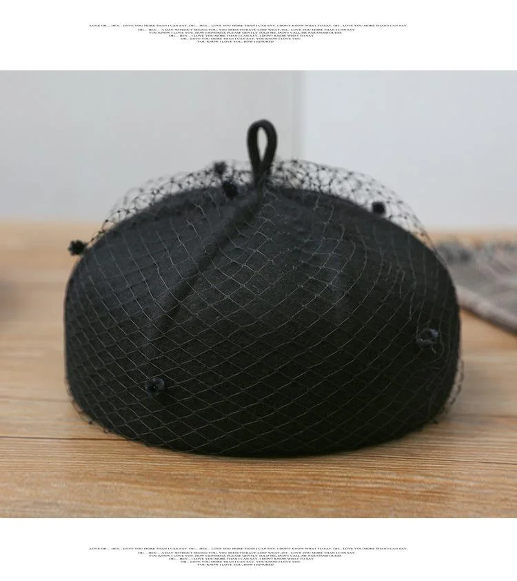 Women's Beret Hats Lace Patchwork Vintage Dome Casual Wool Hats