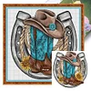 Western Cowboy Boot Hat-11CT Stamped Cross Stitch 45*45cm