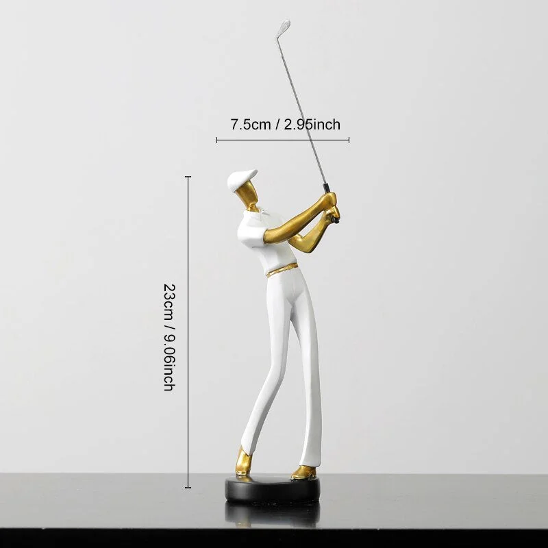 Creative Human Statue Resin Art Golf Sculpture Office Decor Accessories Modern Craft Home Decoration Cabinet Tabletop Figurines