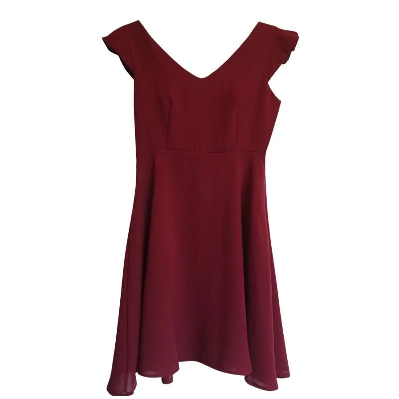 Red/Black Elegant Sleeveless Laced Back Dress SP1710275