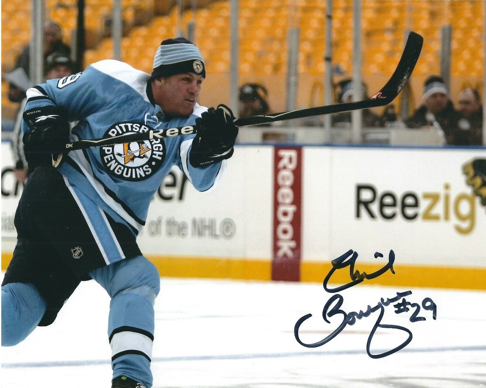 Signed 8x10 PHIL BOURQUE Pittsburgh Penguins Autographed Photo Poster painting - COA