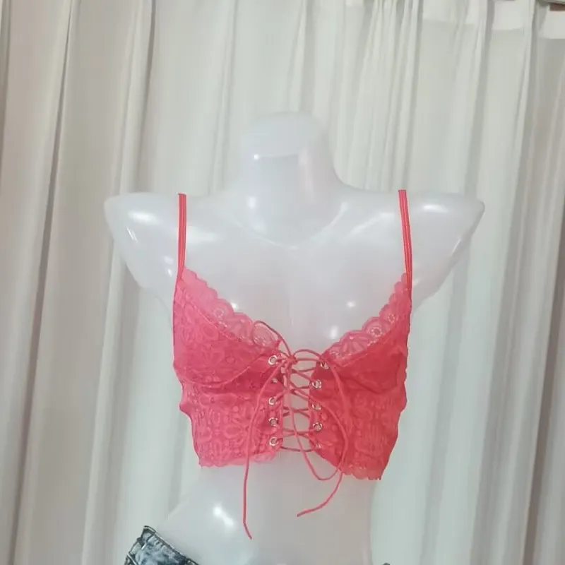 Churchf Sex Lingerie New Sexy Hollow Cross-Tied Lingerie Lace Sexy Wrapped Chest Lingerie Outside