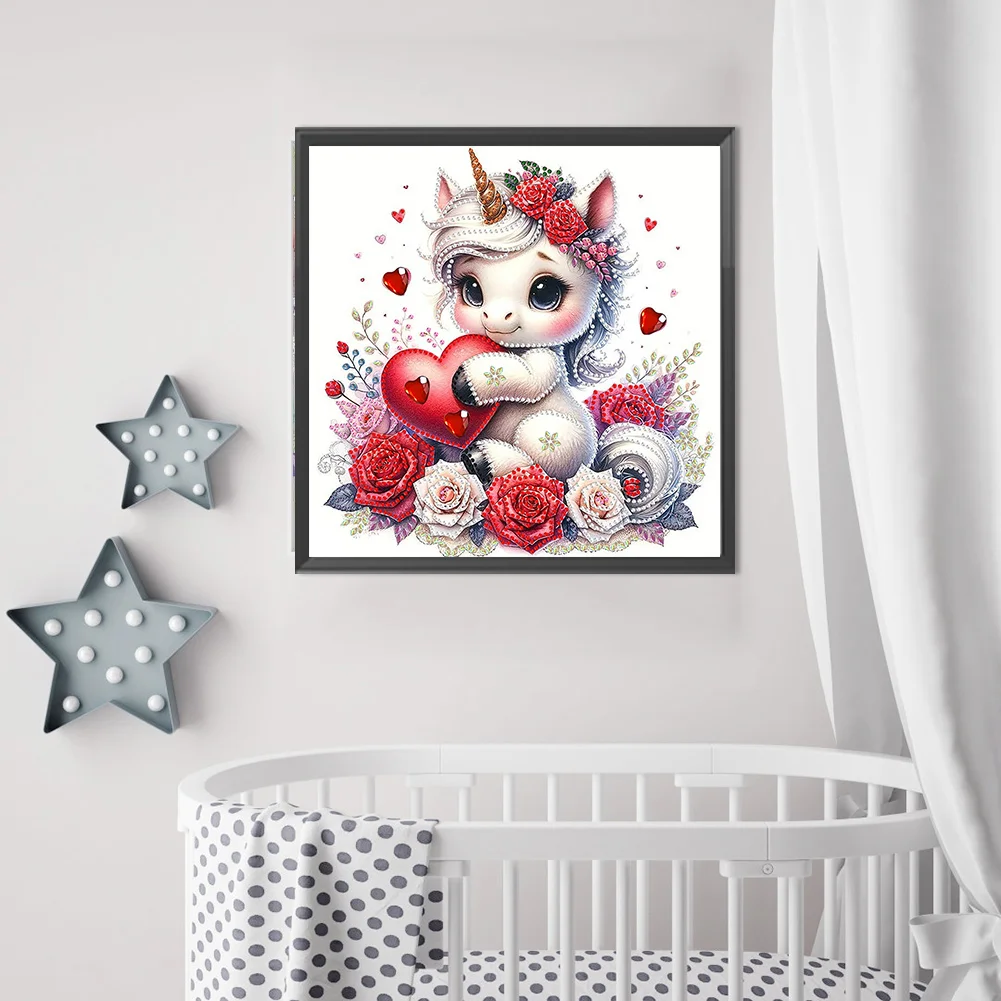 Diamond Painting - Partial Special Shaped Drill - Love Unicorn(Canvas|30*30cm)