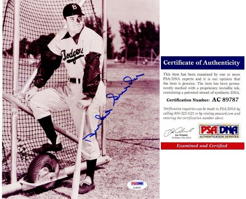 Duke Snider Signed Autographed Brooklyn Dodgers 8x10 inch Photo Poster painting + PSA/DNA COA