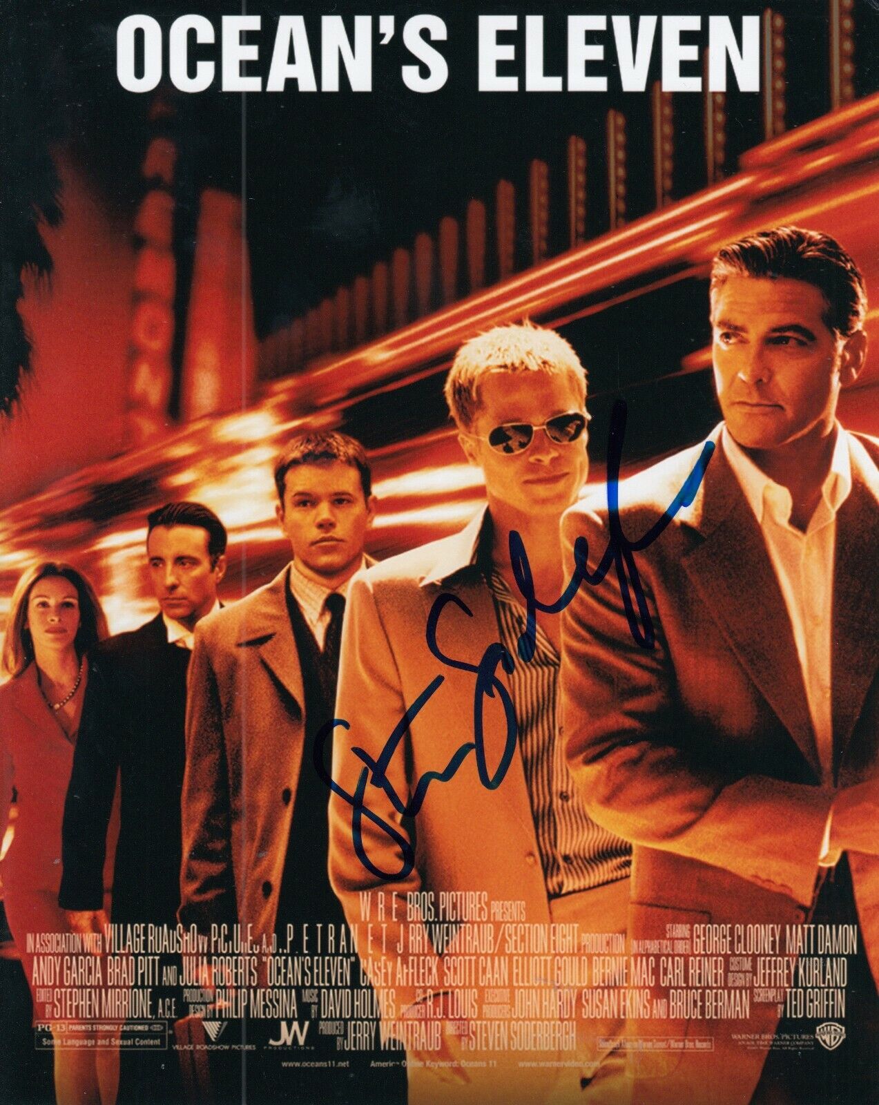 STEVEN SODERBERGH signed (OCEAN'S ELEVEN) MOVIE *Director* 8X10 Photo Poster painting W/COA #3