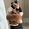 Women's Bag Luxury Real Fur Women's Shoulder Bag Mink Fur Bag With Fox Fur Design Large Capacity Fur Handbag Bags For Women