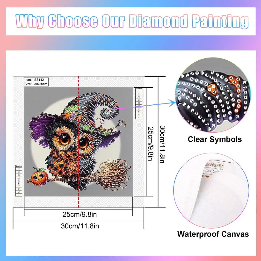 Diamond Painting - Partial Special Shaped Drill - Halloween Owl(Canvas|30*30cm)