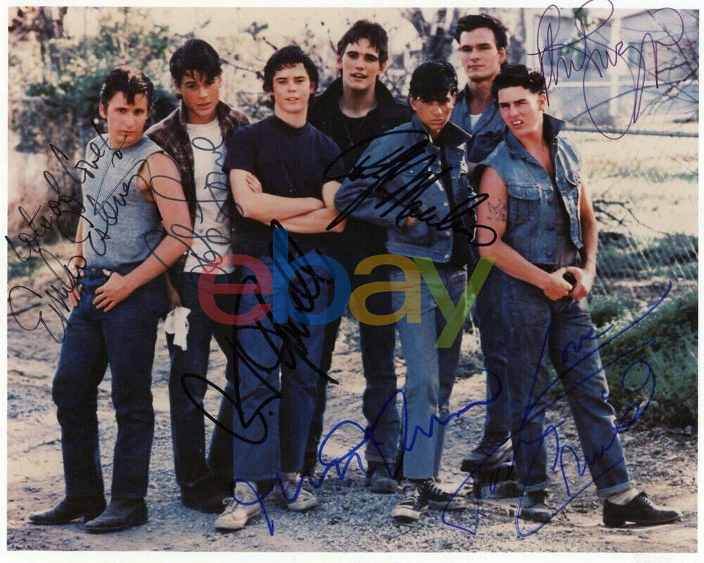 THE OUTSIDERS SIGNED AUTOGRAPHED CAST 8X10 Photo Poster painting CRUISE-SWAYZE reprint