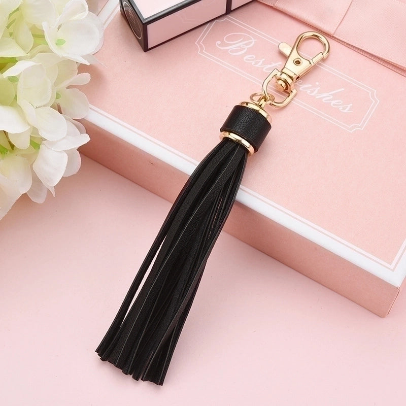 5 Pieces Fashion Tassel Pu Leather Women’S Keychain