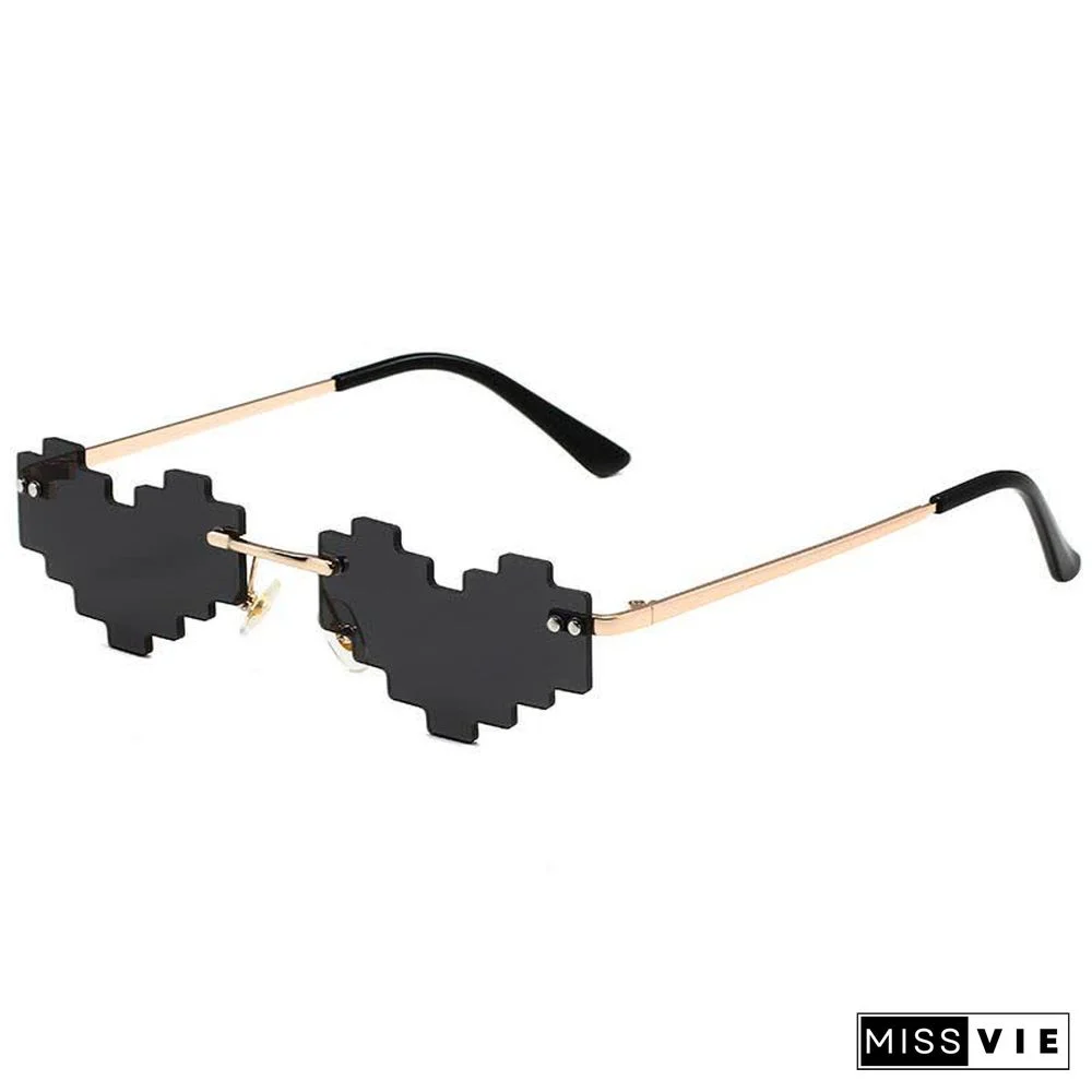 Love Heart Pattern Lens Funny Sunglasses