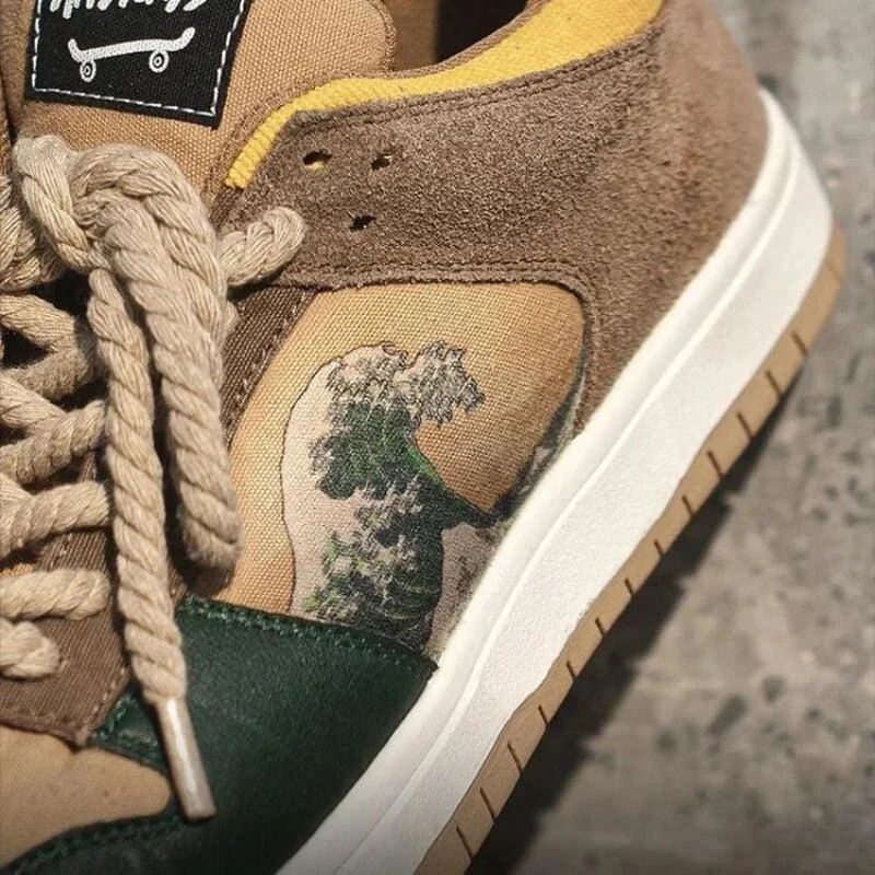 Brownm Great Wave Off Kanagawa Sneakers