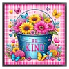 (US Only)Flower in Bucket Printed Cross Stitch Kit 45x45cm DIY 11CT Thread Art Needlework