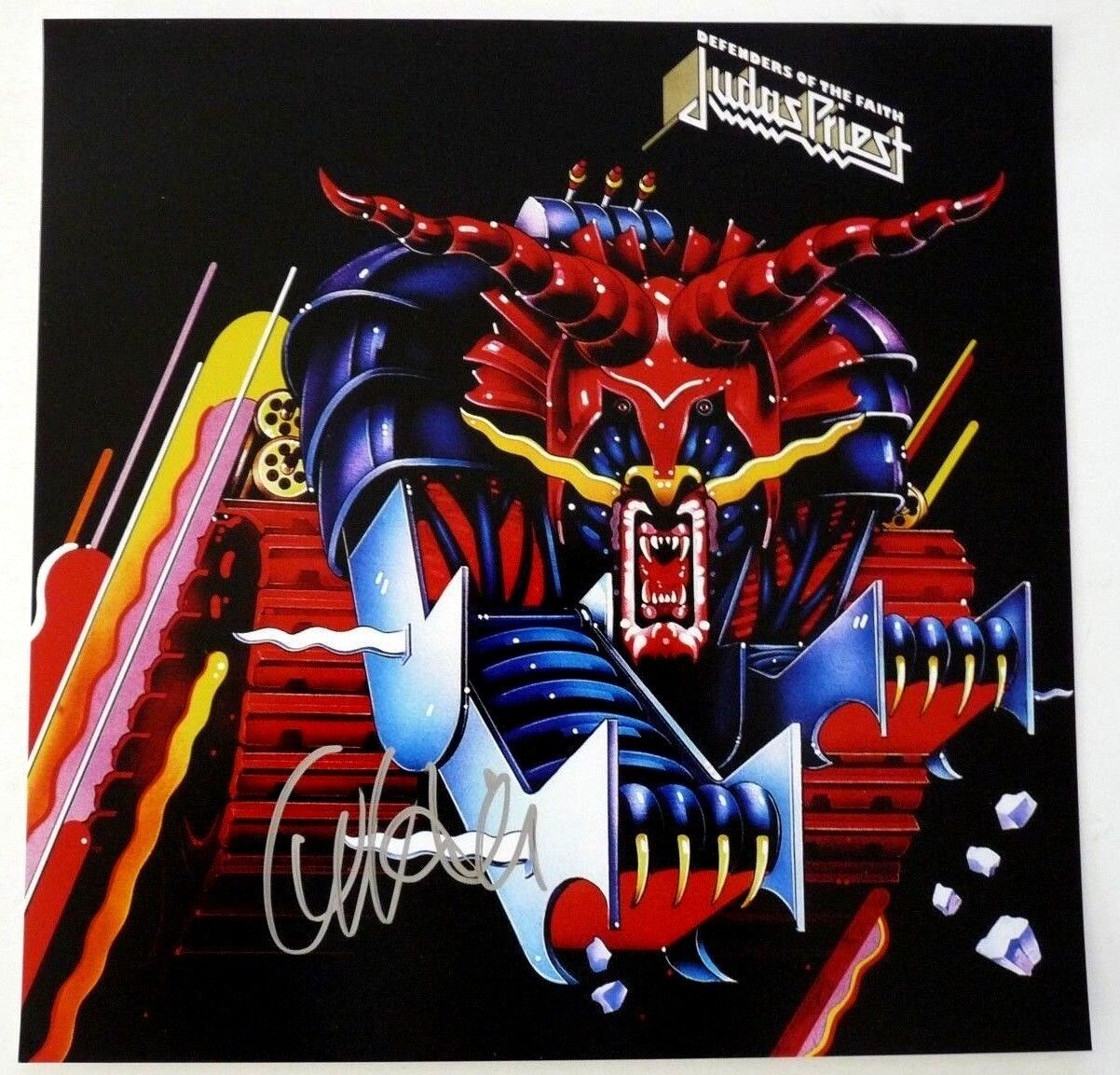 Ian Hill Judas Priest Defenders Auto'd Signed 12x12 LP Photo Poster painting PSA BAS Guaranteed