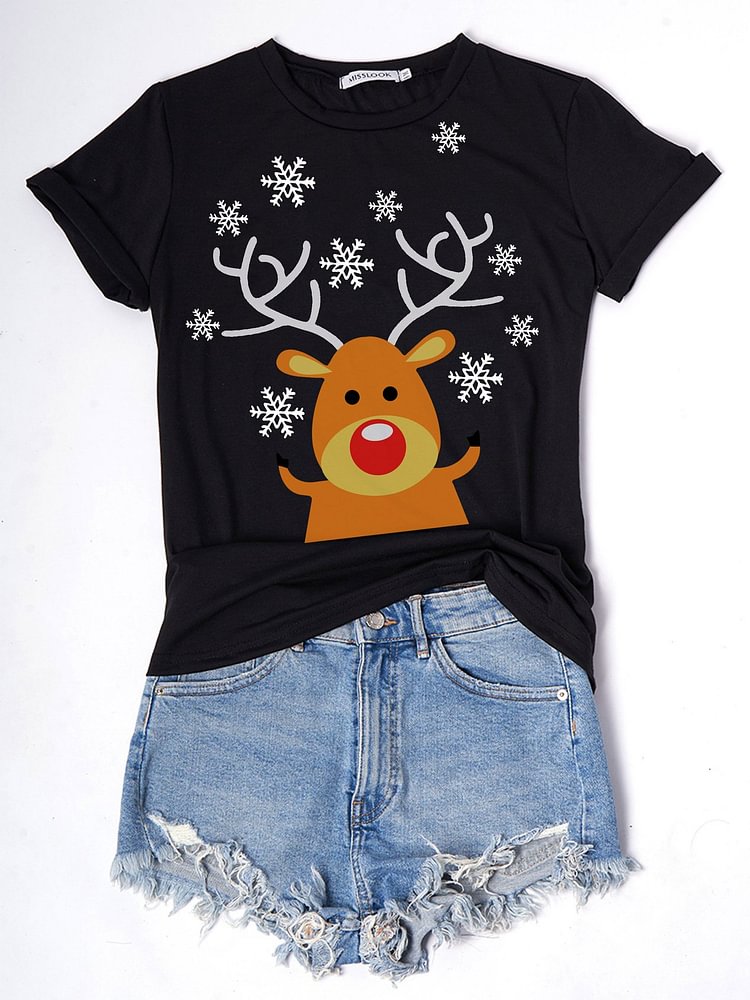 Bestdealfriday Christmas Snowflake Women T-Shirt