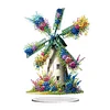 (US Local)DIY Double Sided Effect Special Shaped Flower Windmill Diamond Painting Desktop Decorations Kit