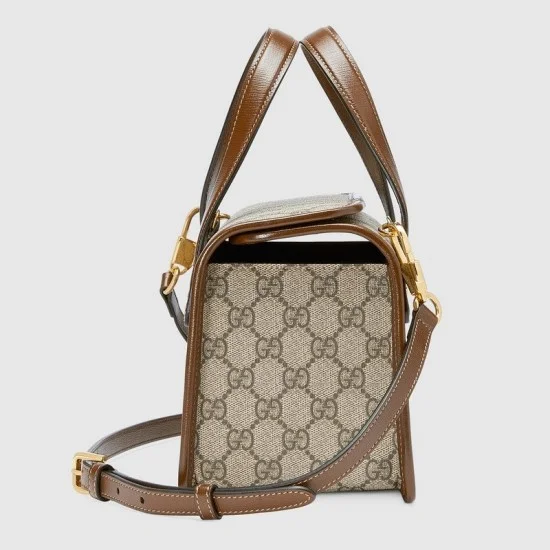 (WMNS) Gucci Canvas Horsebit 1955 Old Flower Logo Single-Shoulder Bag Mini Brown 645453-92TCG-8563