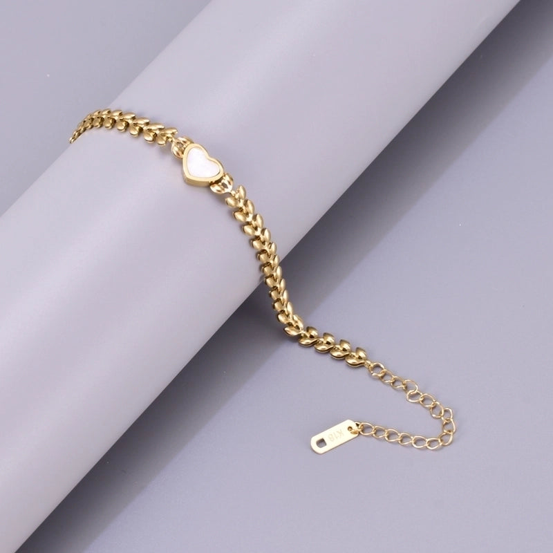 Minimalist Streetwear Solid Color 304 Stainless Steel Titanium Steel 18K Gold Plated Bracelets In Bulk