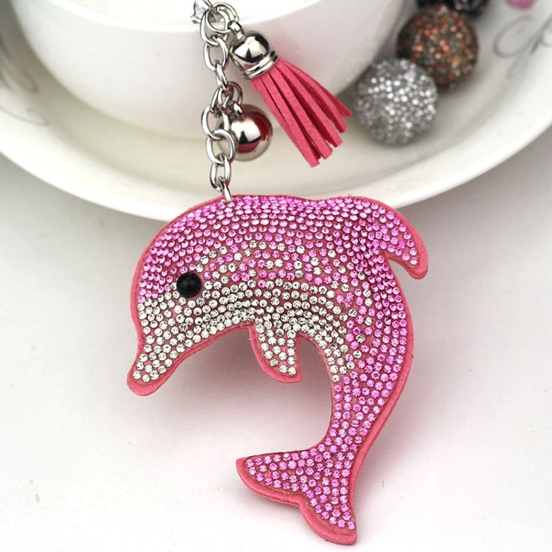Beach Dolphin Flannel Unisex Keychain