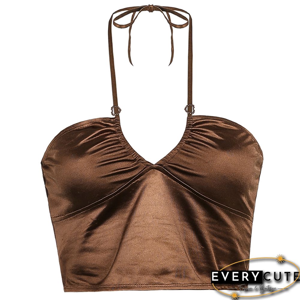 Women Sexy Crop Cami Top Solid Hollow Out Bandage Lace Up Y2K Camisole Tank Tops Valentine's Day Clothes Shirt Top