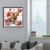 Liebesrosen-Eichh&ouml;rnchen - Diamantmalerei mit rundem Bohrer - 30*30 cm
