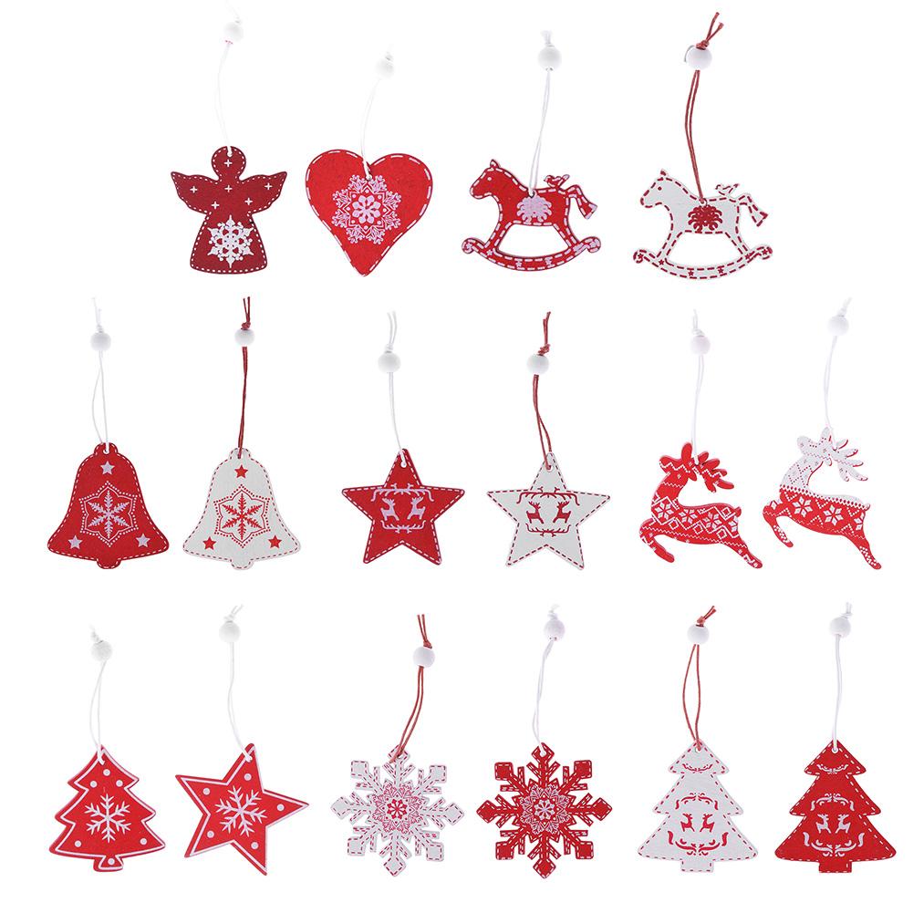 

12pcs Mini Wood Christmas Beads Tree Hanging Ornament Xmas Party Pendant, 501 Original