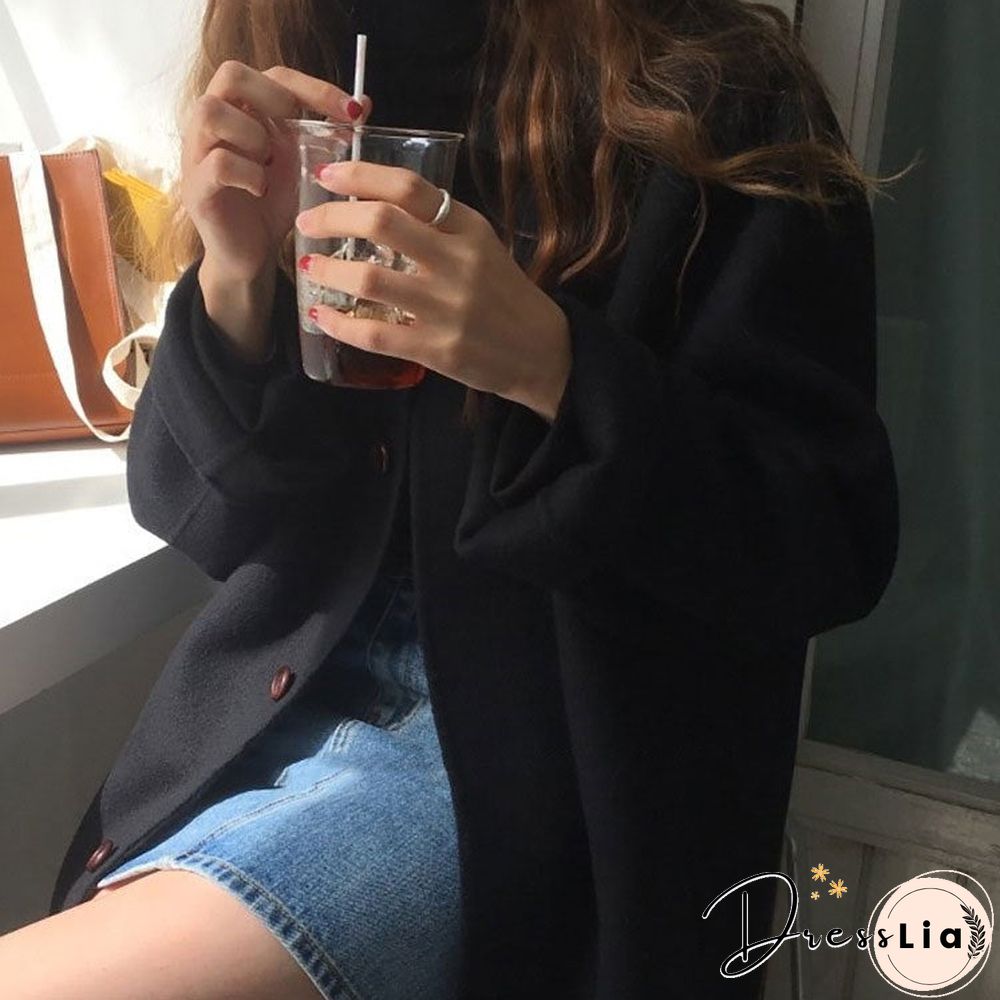 Wool Long Thick Popular Woolen Coat Women