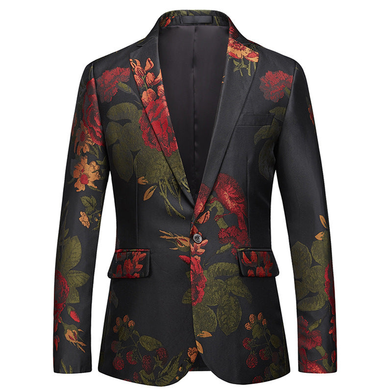 Tulip Embroidery Blazer colorful-Green