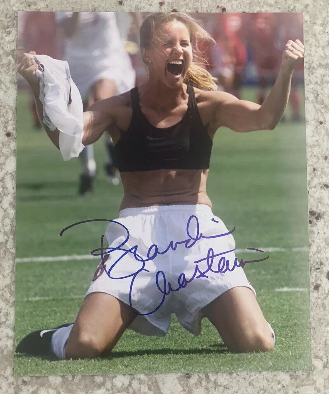 Brandi Chastain Hand Signed 8X10 Photo Poster painting Olympic Gold Medalist Women’s Soccer