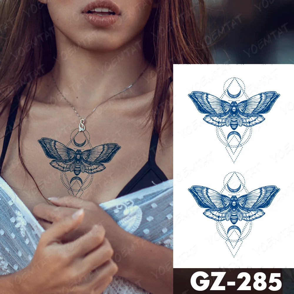 Sdrawing Juice Lasting Ink Waterproof Temporary Tattoo Sticker Genipin Herbal Tatoo Women Body Art Fake Tatto Snake Flower