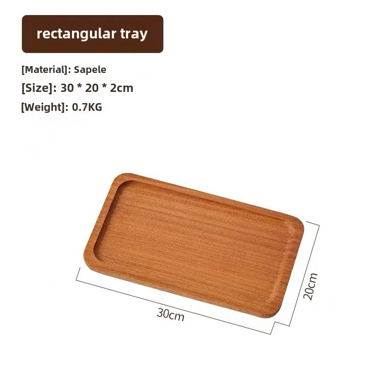 Japanese-style Oval Wooden Tray Solid Wood Rectangular Plate Black Walnut Afternoon Tea Coffee Tray Exquisite Small Tray