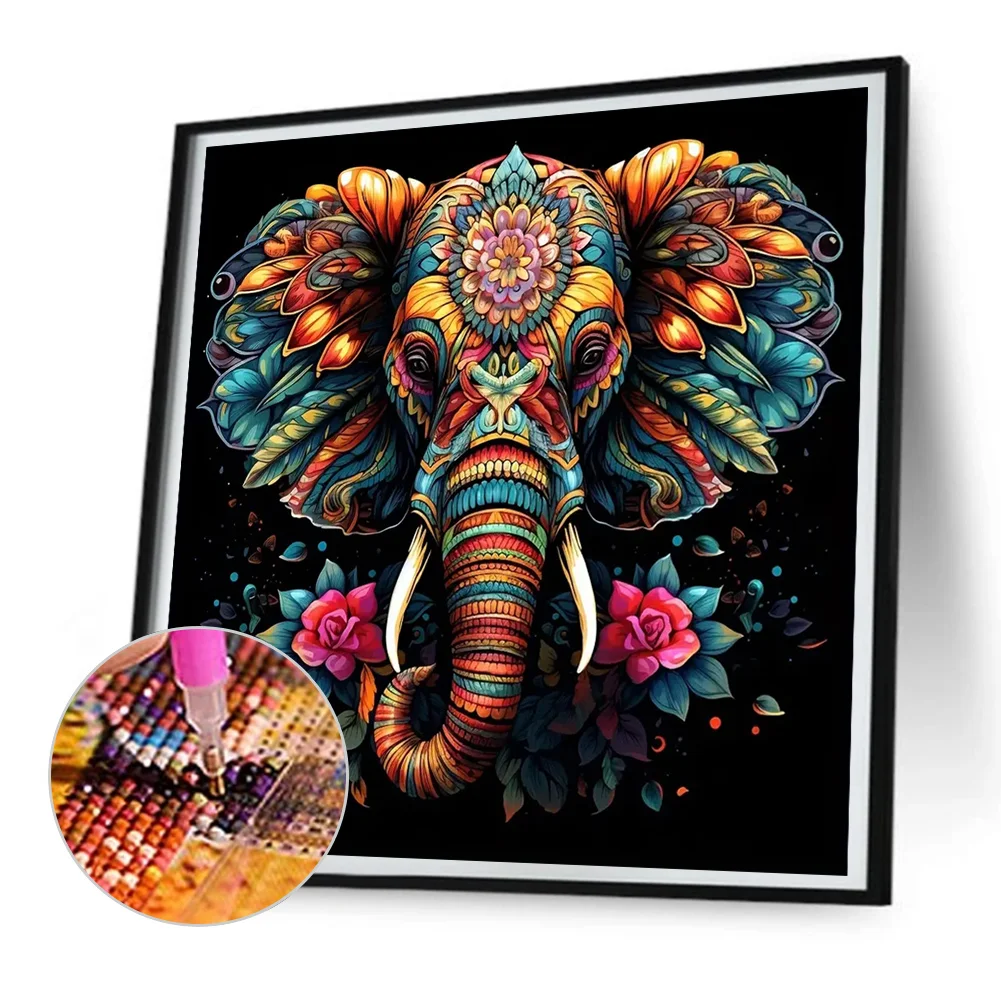 Diamond Painting - Full Round Drill - Elephant(Canvas|30*30cm)