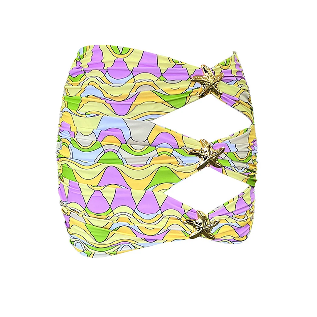 Uveng Sexy Hollow Strap One-Piece Swimsuit Woman 2025 New Swimsuit Half-Body Skirt Two-Piece