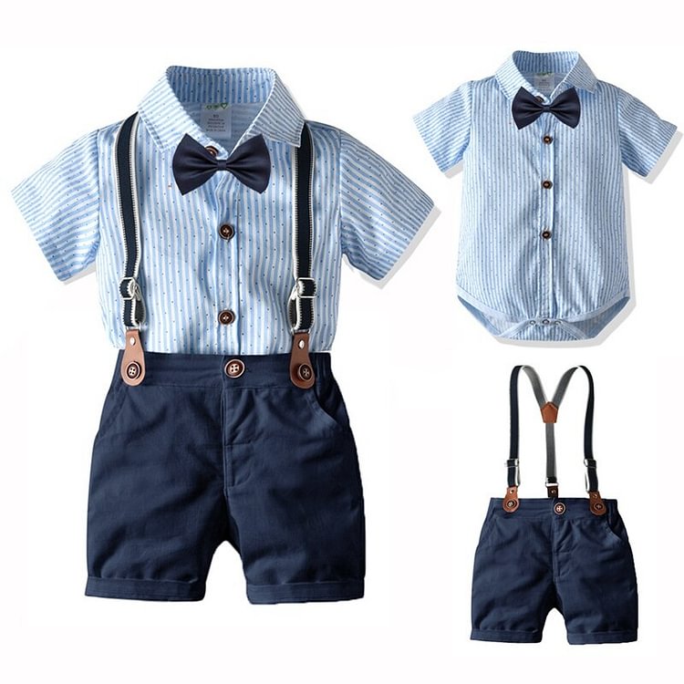 Mayoulove Baby Boy Gentleman Formal Baptism Birthday Outfits 2 Pcs Sets-Mayoulove