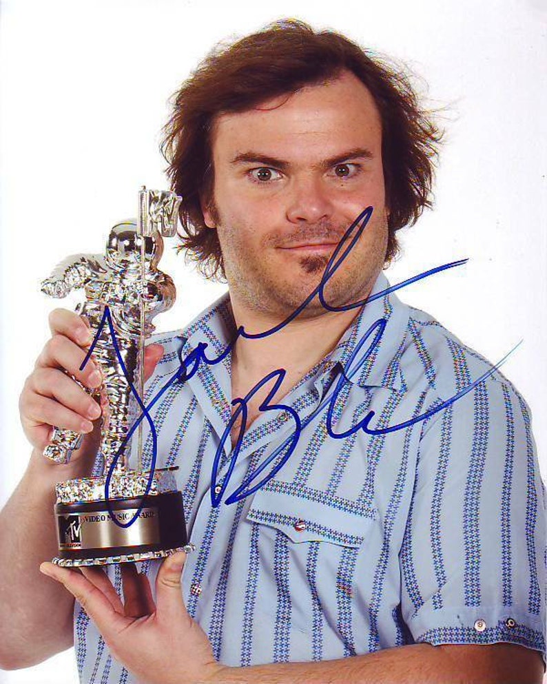 Jack black signed autographed mtv moonman video music award Photo Poster painting