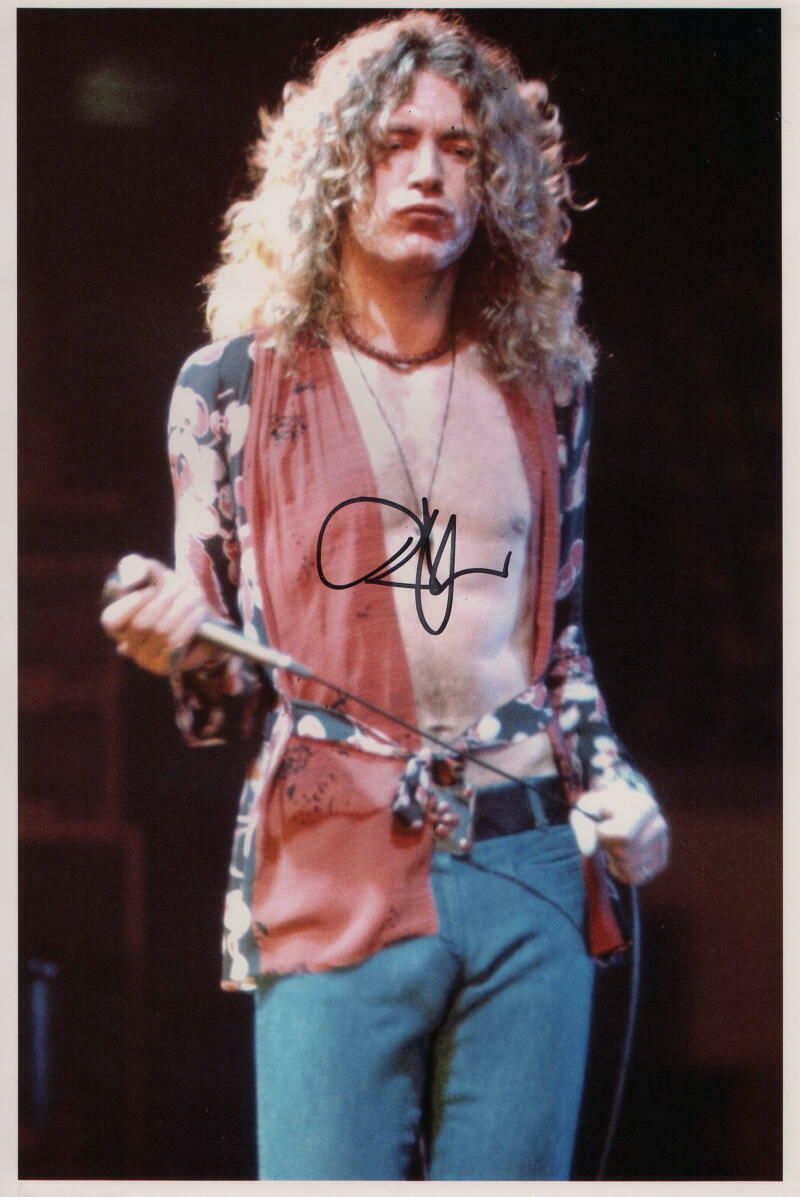 ROBERT PLANT SIGNED AUTOGRAPH 8X12 Photo Poster painting - LED ZEPPELIN II III SINGER, REAL COA