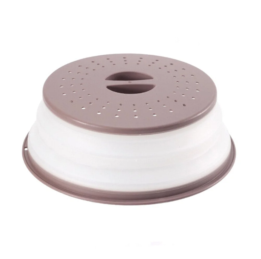 Foldable Silicone Microwave Cover Lid Plate Cover Colander Strainer for Fruit Vegetables 10.5 inch Microwave Cover Lid