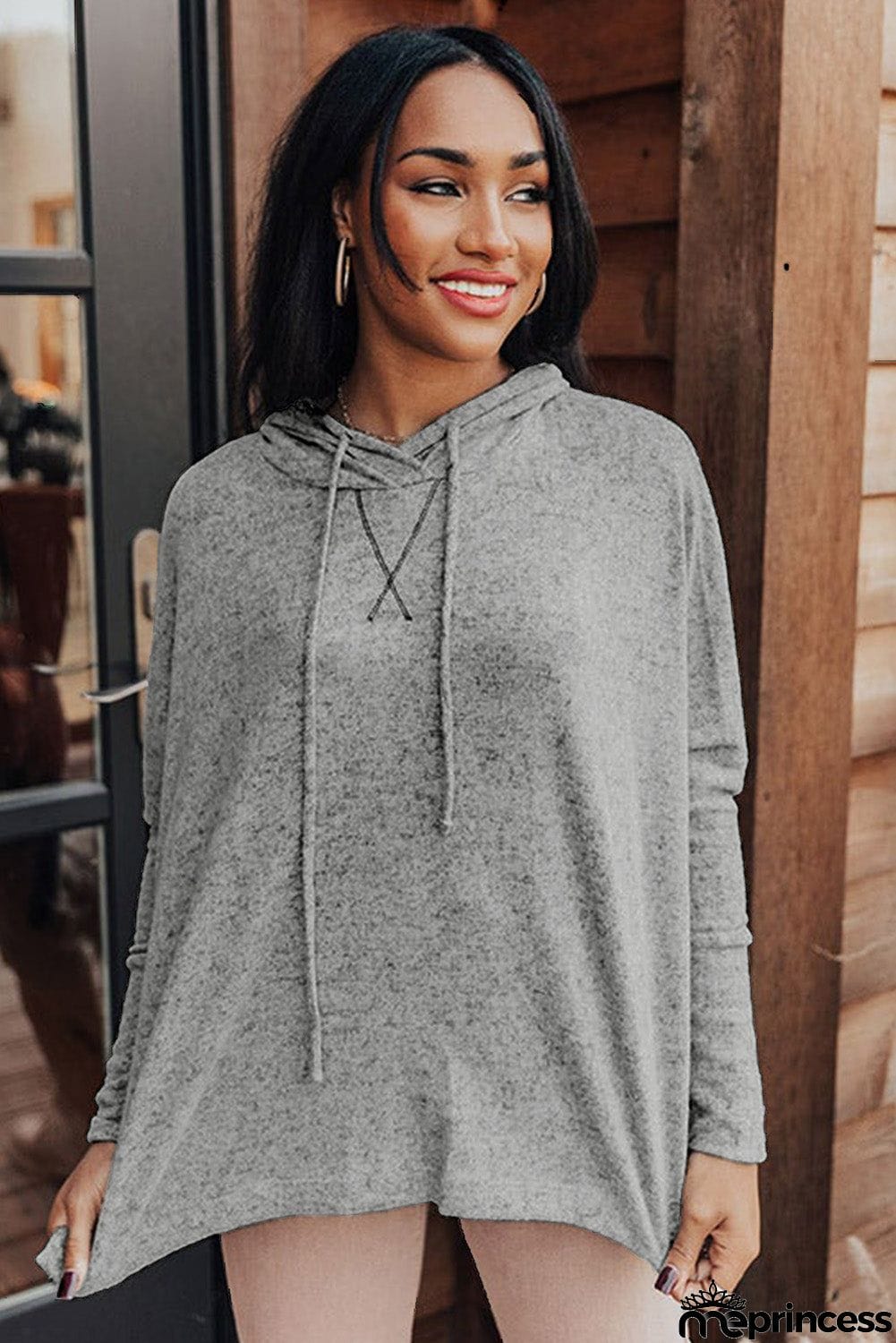Loose Drawstring Pullover Hoodie