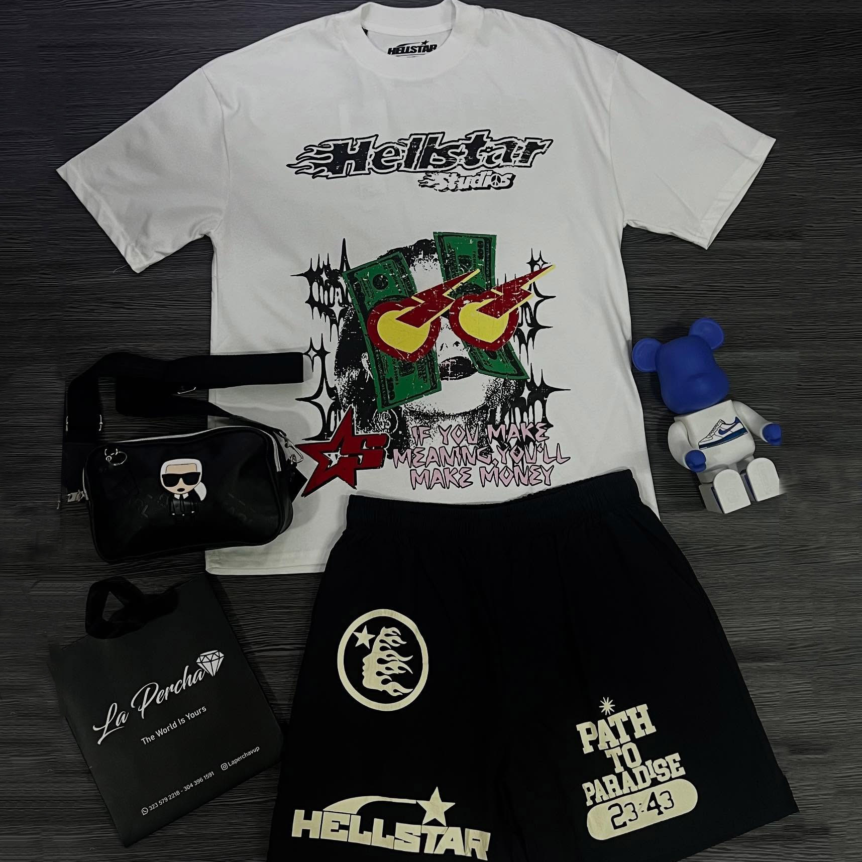 Hellstar Rock Girl T-Shirt And Shorts Co-Ord