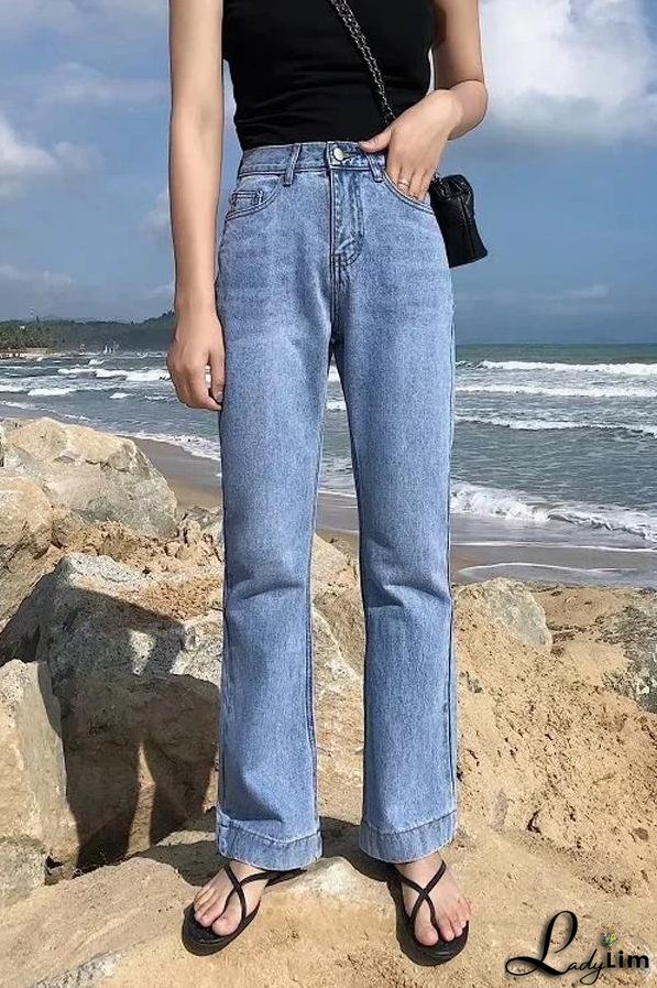 Vintage Zipper Fly Flare Jeans