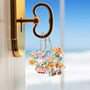 6Pcs PVC Double Sided Special Shaped Flower Goblin Diamond Painting Art Keychain (A)