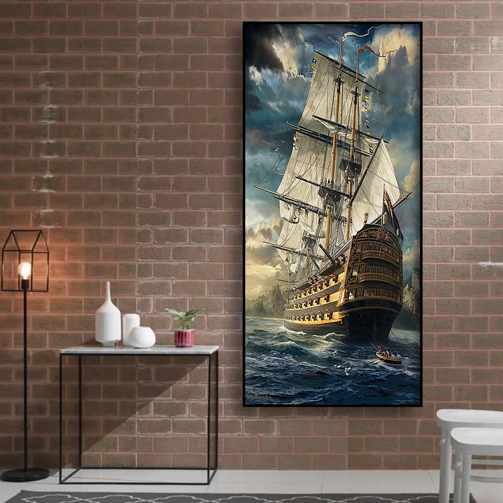 Diamond Painting - Full Round Drill - Sea Sailboat(40*80cm)