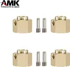 AMK 4Pcs TRX4 Brass Weight 12mm Hex Beadlock Wheel Hubs Heavy Duty Counterweight for 1/10 RC Crawler Cars Sport Defender TRX6 (8mm)