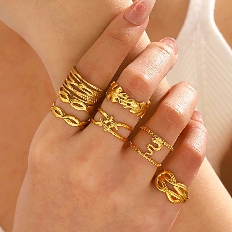 Minimalist Geometric 304 Stainless Steel Plating Open Rings