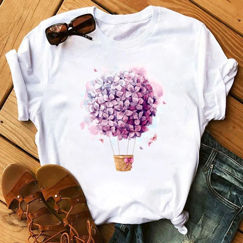 T Shirt For Women 2021 Vogue Printed Casual Harajuku Tee Shirts Summer Short Sleeve Woman Tops Female Tshirt Camiseta Mujer