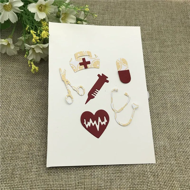 Creative nurse hat syringe Metal Cutting Dies Stencils For DIY Scrapbooking Decorative Embossing Handcraft Die Cutting Template