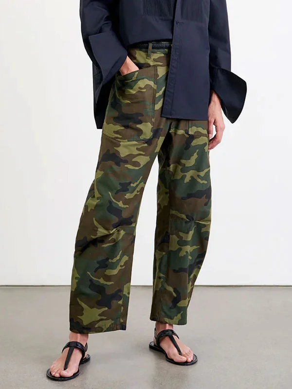 loose casual temperament camouflage print ladies pants