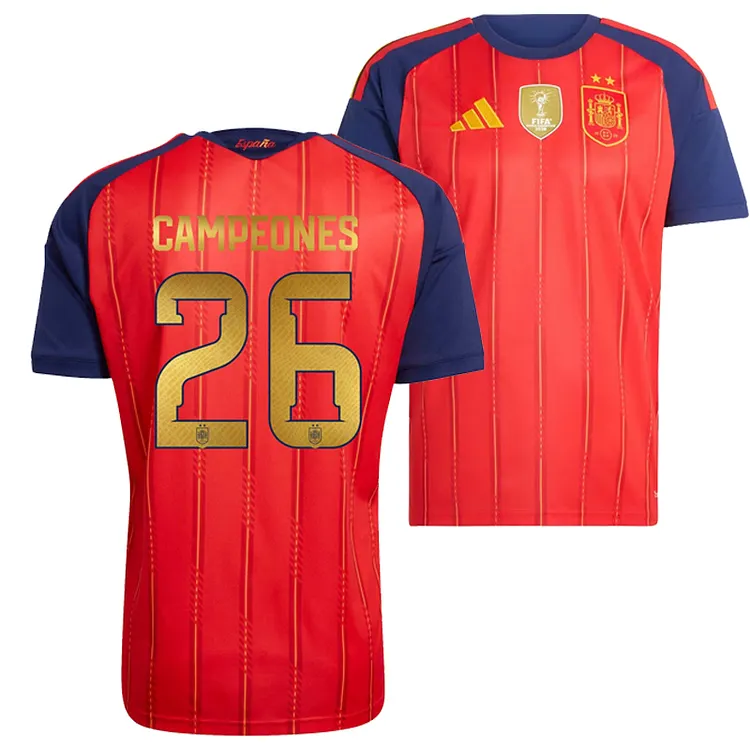 【S~5XL】Spain 2026 World Cup Home Champion Jersey【CHAMPION #26】 1:1 Thai Quality