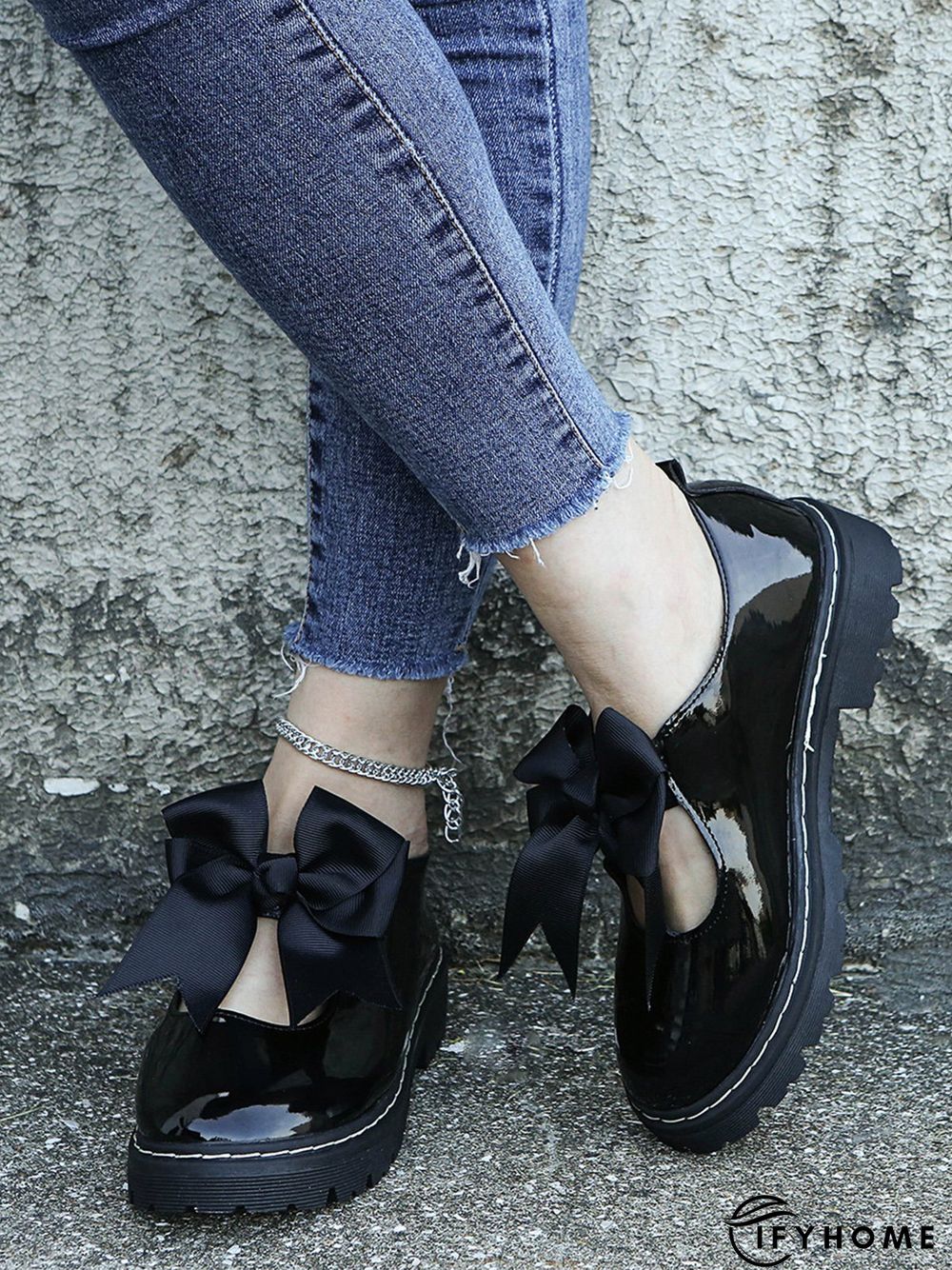 Women's Bow Decor Hollow out Slip On Mary Jane Shoes | IFYHOME